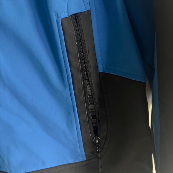 Elevate Men's Large Blue & Black Jacket with Hood Fleece Type Lining Zippered - Picture 9 of 16